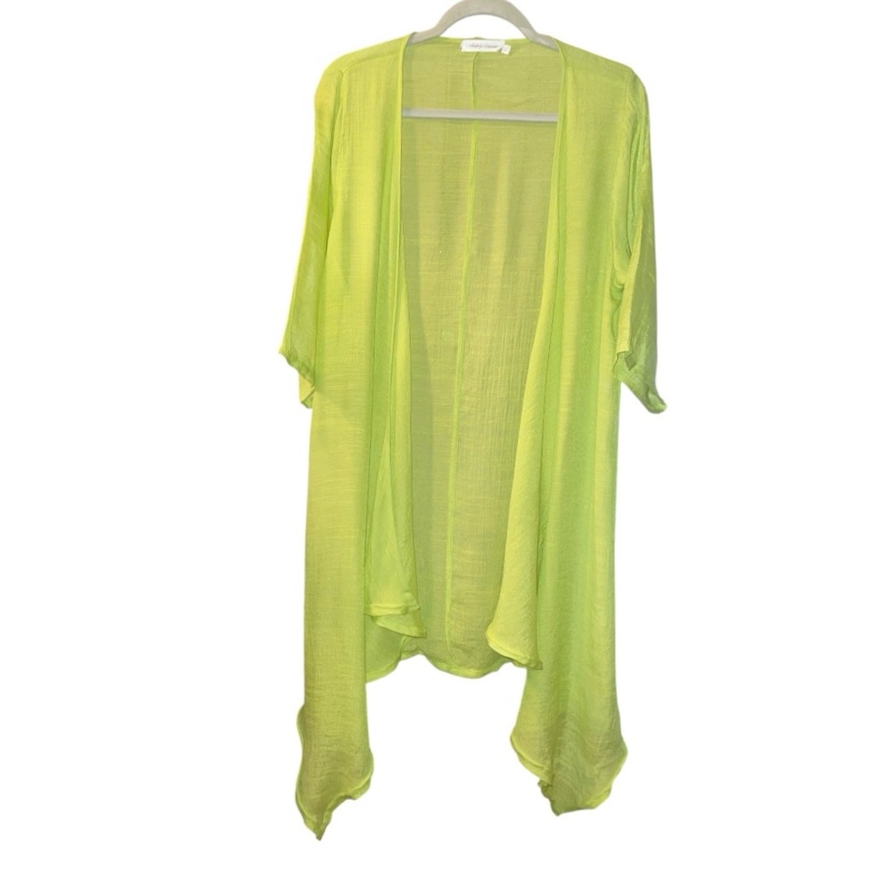 Simply Couture lime green longline waterfall Cardigan. Size XL..